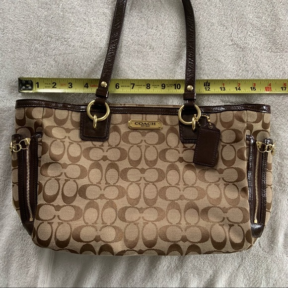 Coach gallery signature zip khaki mahogany tote - Picture 8 of 8